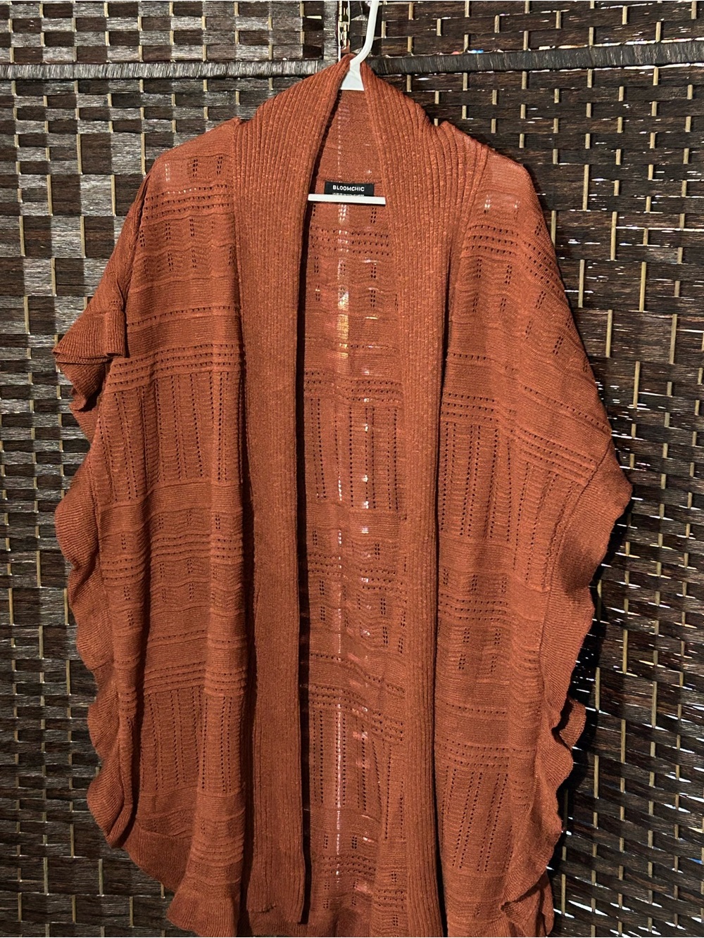 ATTENTION!! Two BloomChic Rust-Orange Knit Open-Front Capes included!! 😊